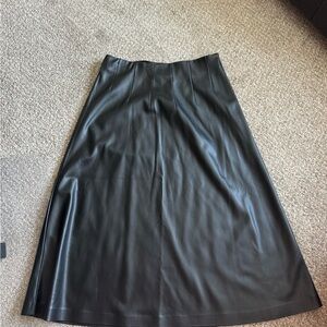 Express Black A-Line Leather Skirt